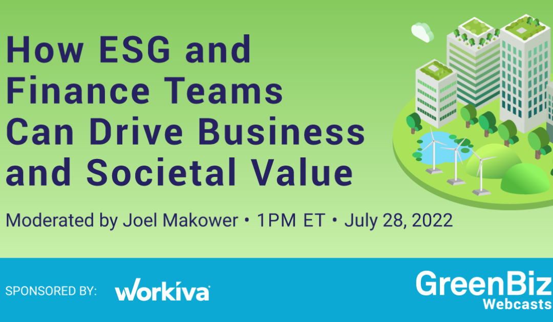 How ESG and Finance Teams Can Drive Business and Societal Value